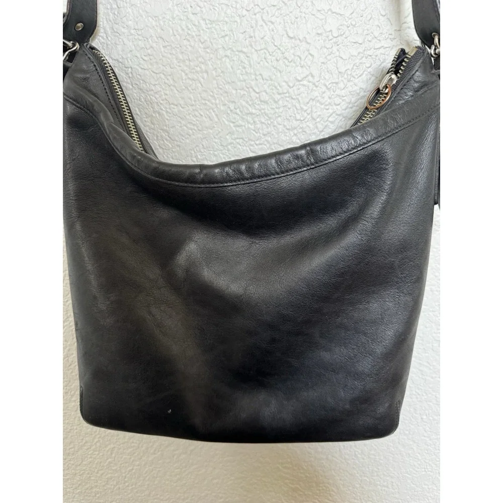 VTG Coach Legacy Black Leather Hobo‎ Messenger Crossbody Bag Purse Buckle 9188